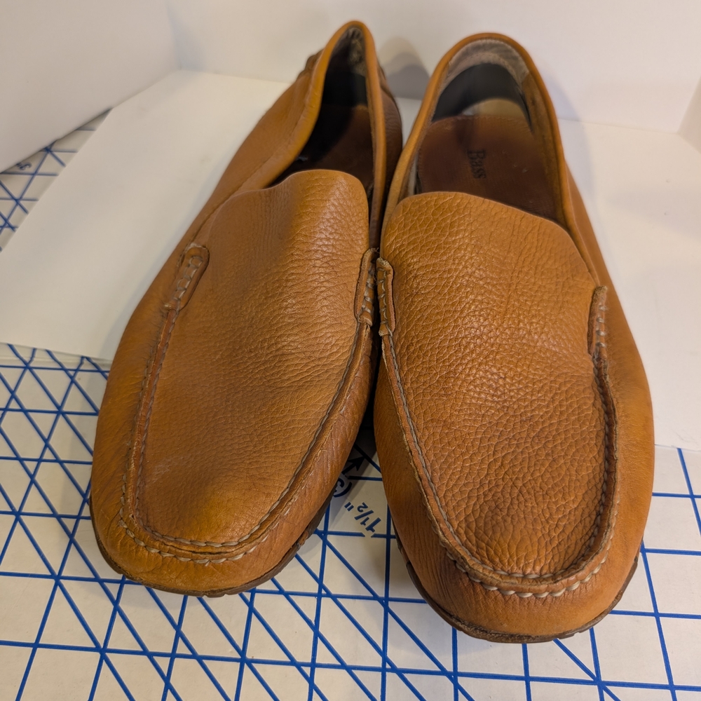 Bass Brown Leather Slip-On Loafers Moccasin Style